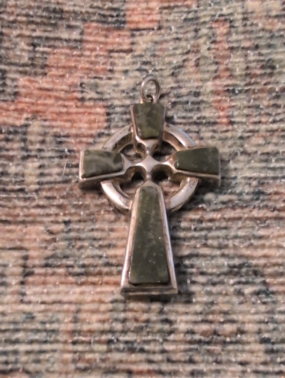 Connemara Marble And Sterling Silver Celtic Cross Pendant